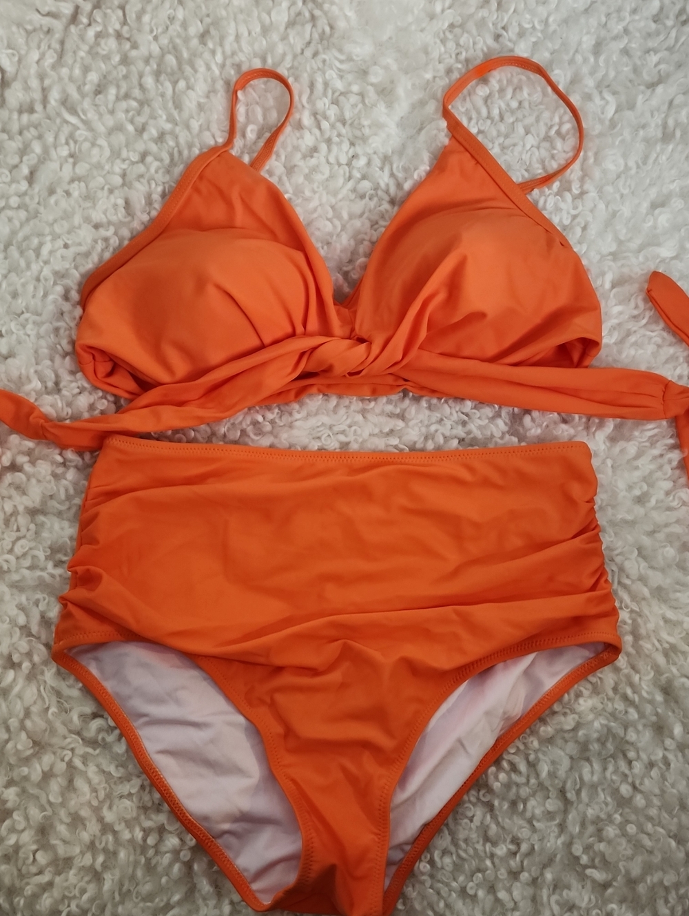 Cupshe Orange High-Waist Tie Bikini Set
